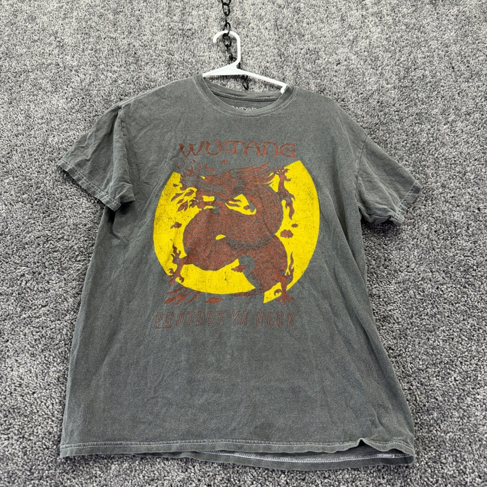 Wu-Tang Clan T Shirt Mens Small Gray Protect Ya Neck Dragon Graphic Hip Hop Rap